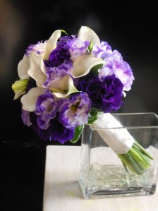 Marifel's Bridal Bouquet featuring callas and lisianthus